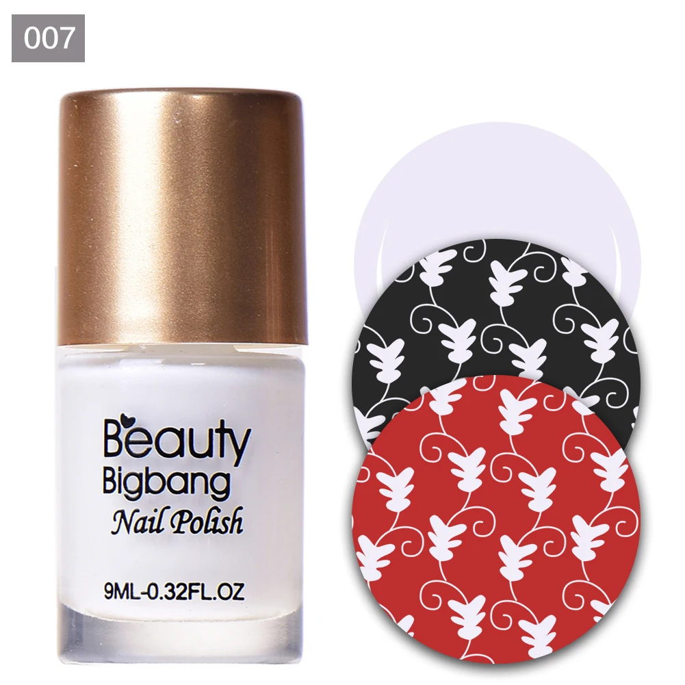 7A BEAUTYBIGBANG 12 9ml Colors Gel Nail Stamping Polish Colorful Printing Varnish Lacquer for Nail Art Stamping Plate Dry Fast - Color: 7A