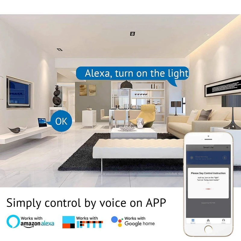 Умная розетка Wi-Fi мини умная вилка 2 пакета штепсельная США подходит для Alexa Google