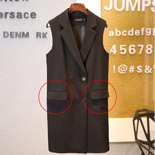 Женская Офисная куртка без рукавов Clobee Элегантная черная приталенная в полоску