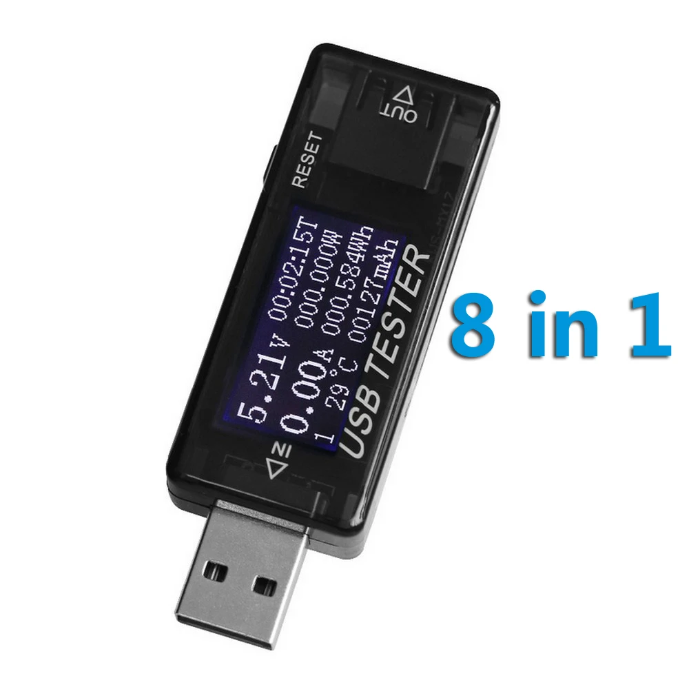 8 в 1 USB тестер Измеритель постоянного тока цифровой вольтметр Амперметр детектор