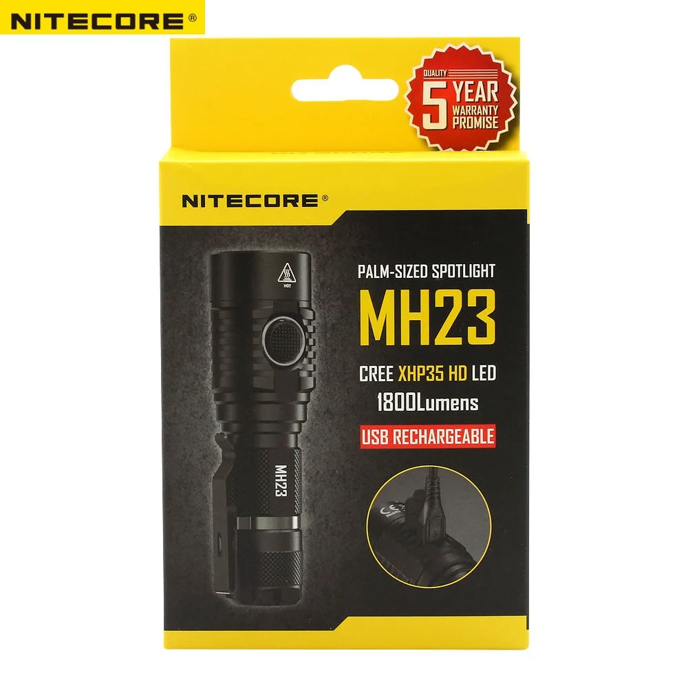 2018 новый Nitecore MH23 CREE XHP35 HD светодиодный 1800 Люмен USB Перезаряжаемый фонарик