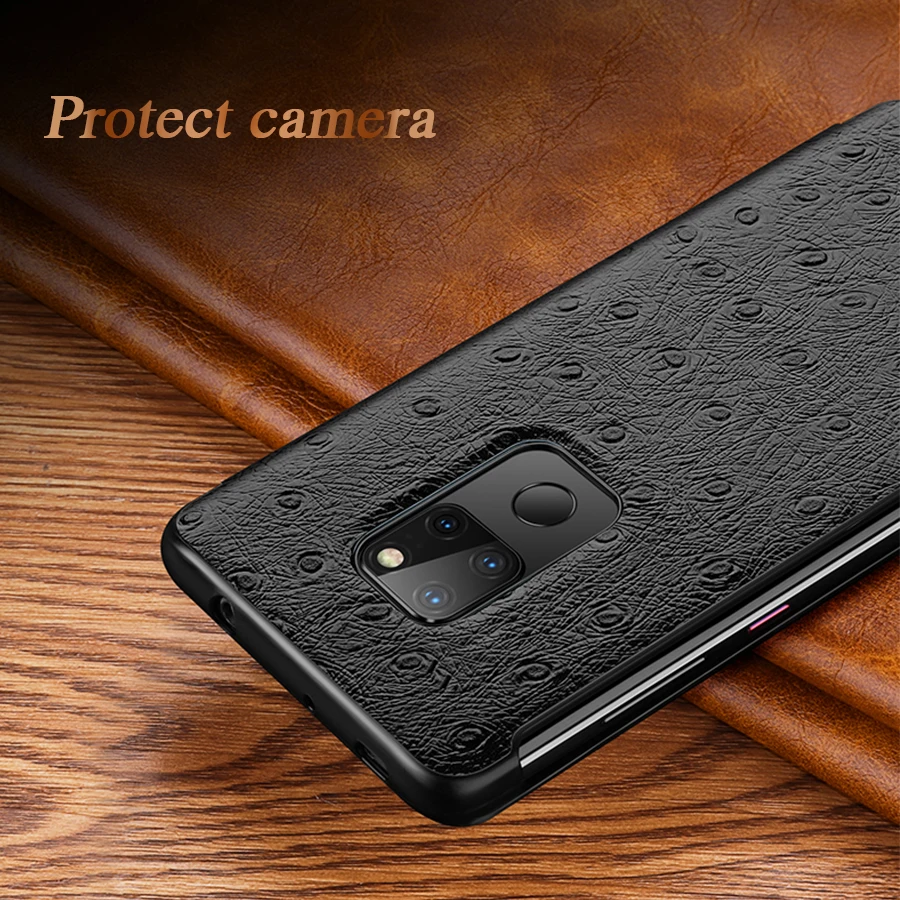 Смарт-чехол P30pro с окошком для сенсорного экрана для huawei P30 mate 20 10 P20 Pro Роскошный чехол из натуральной кожи с узором страуса