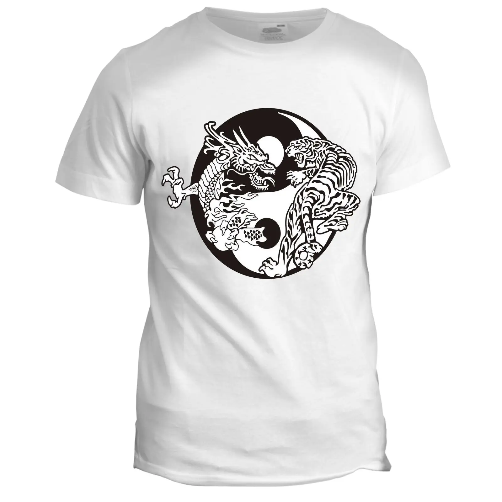 Китайский Инь Дракон стиле японского Тигр боевые искусства T Shirt2019 модный бренд