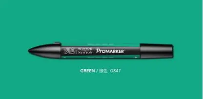 Winsor& Newton ProMarkers двойной наконечник графический маркер зеленый цвет тон профессиональные ручки для дизайна - Цвет: green