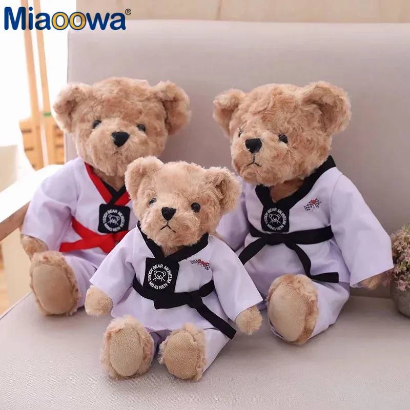 1 шт. 30 см милый тхэквондо плюшевый мишка плюшевые игрушки Kawaii животное медведь кукла креативный подарок игрушка для детей день рождения Brinquedos