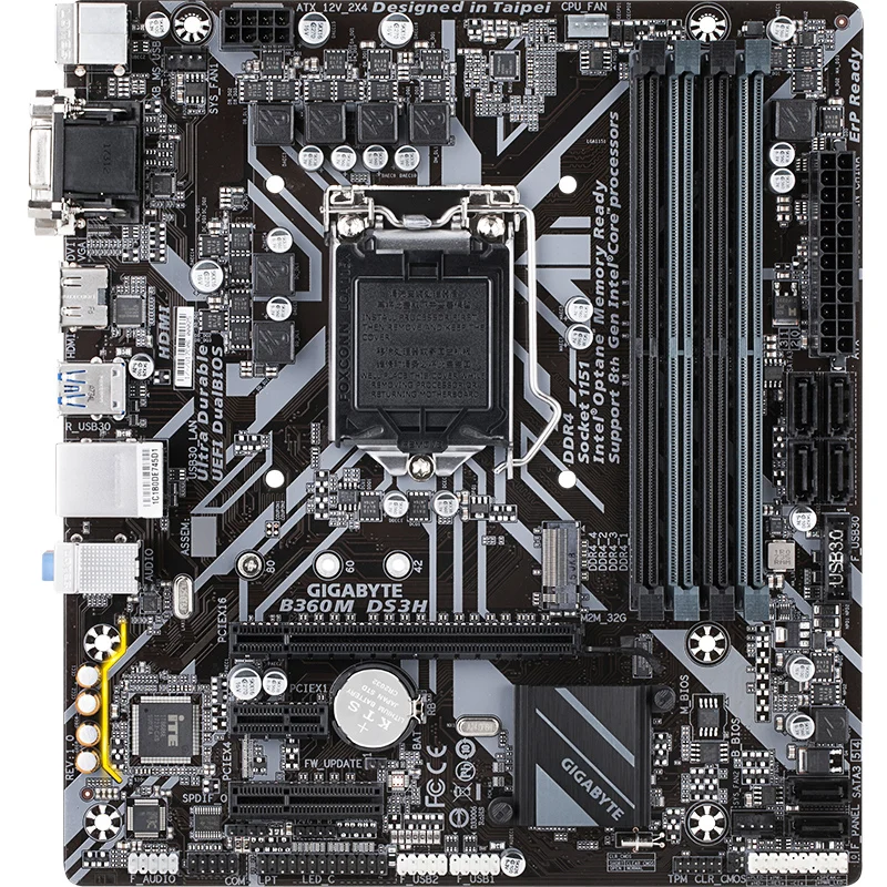 Для Gigabyte GA-B360M DS3H Оригинал используется материнская плата B360 разъем LGA 1151 DDR4 USB3.0