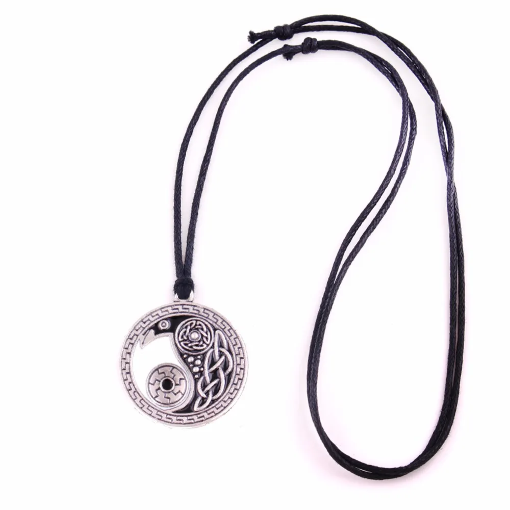 Odin Ворон Valknut Amulet норвежский викинг Runes Triskelion символ Triskele мужское ожерелье из
