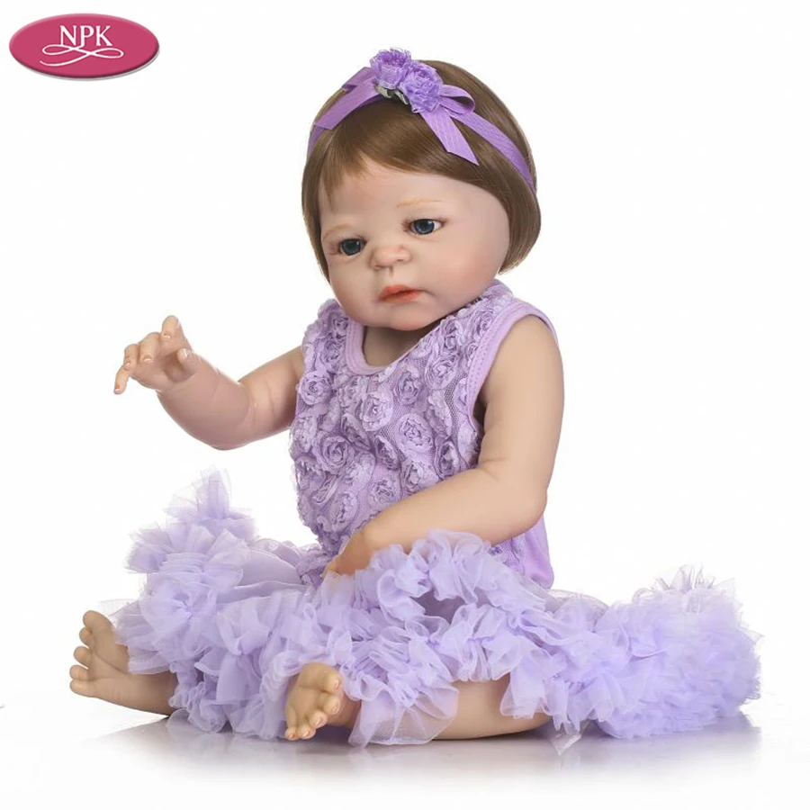 NPK Reborn Baby Doll Toys Силиконовые Реалистичные фиолетовые куклы для девочек игрушки