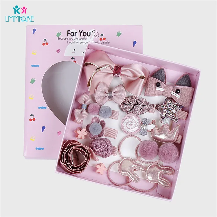 18 шт./набор детская заколка для волос в розовой коробке | Детская одежда и обувь