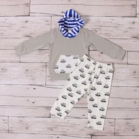 Baby Boy Clothes Fall Winter Boys Outfit Baby Boy Clothing Set Sailboat Pants Shirt Set Infant Clothing Hoodie Pant Set Cotton