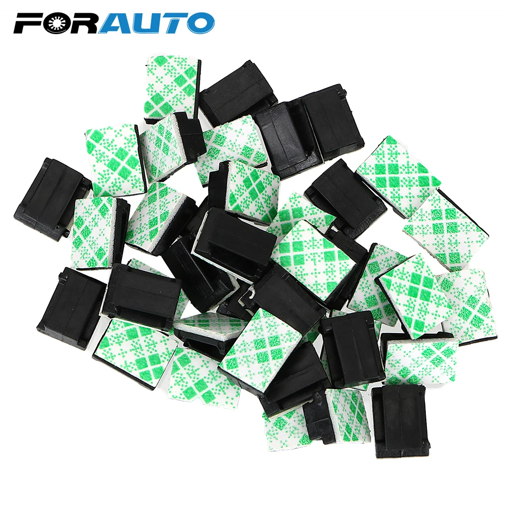 

FORAUTO 40 Pcs Wires Fixing Clips Auto Fastener and Clip Car Vehicle Data Cord Cable Tie Mount Interior Accessories