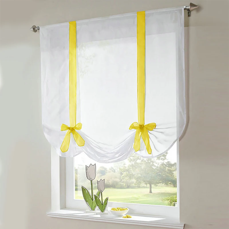 Римская штора с вышивкой Бабочка прозрачная панель для окна драпировка кухни