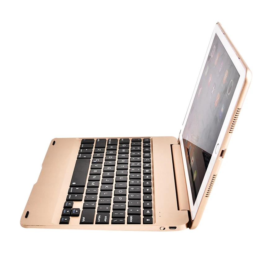 Новые чехлы из алюминиевого сплава для iPad Air 2 Pro 9,7 дюймов Беспроводная Bluetooth клавиатура чехол подставка раскладушка чехол для планшета с откидной крышкой+ пленка+ ручка