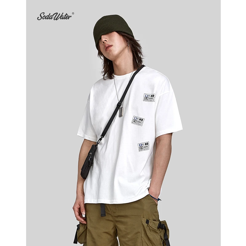 SODAWATER Men Streetwear 2019 Summer Tops Funny T-shirt Clothing Print T shirt Short Sleeve 100% Cotton Male Tshirt 94139SS | Мужская