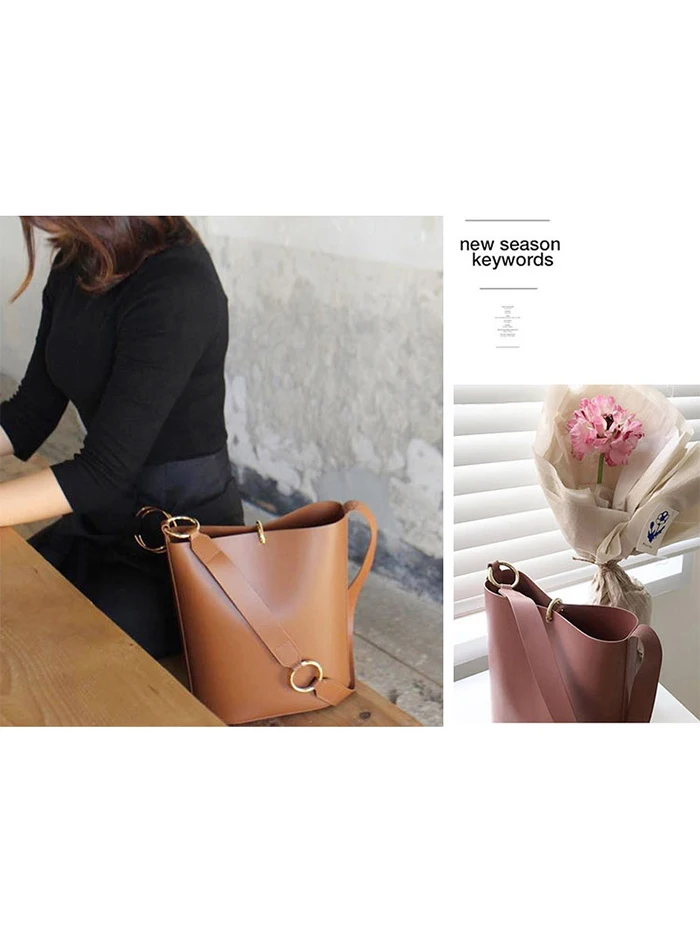 FLAME HORSE Newest Bucket Bag Women Leather Shoulder Bag Lady PU Leather Cross Bag