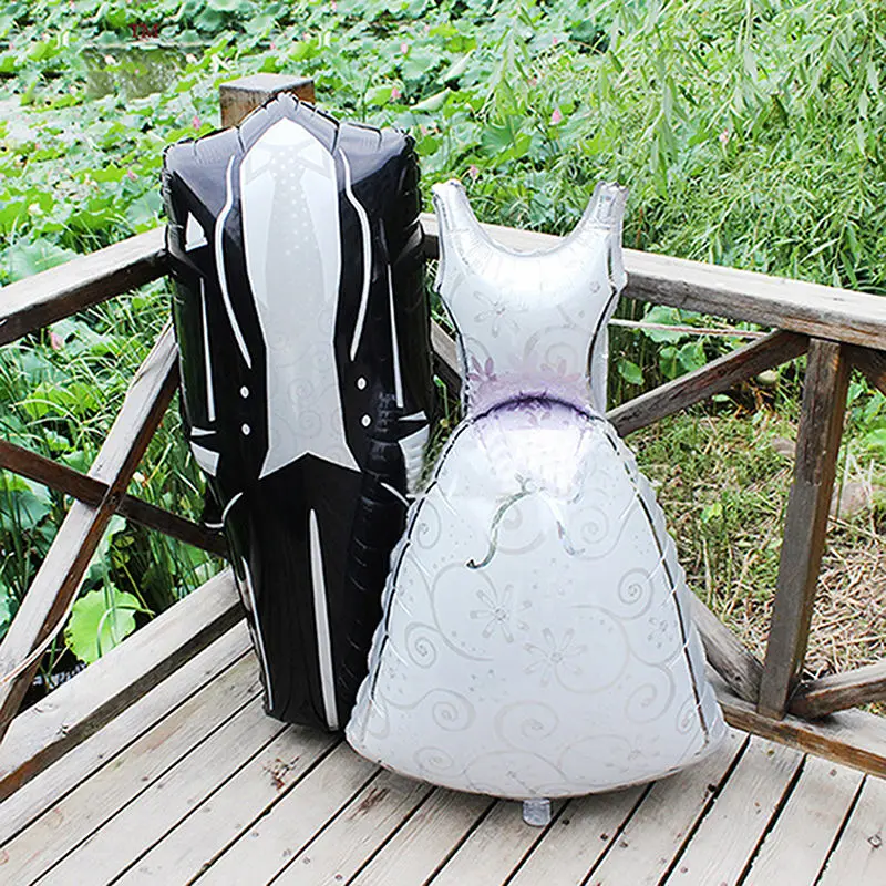 2017 Творческая Дизайн Жених и невеста платье формы алюминиевой пленки воздушные