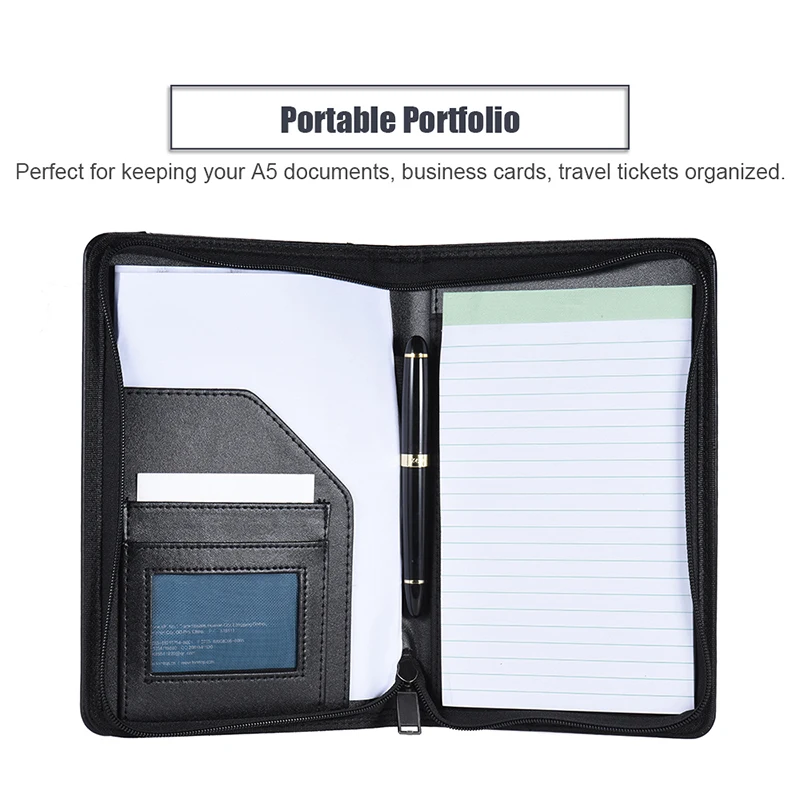 A5 Padfolio Бизнес Портфель держатель блокнот папка чехол для документов Органайзер
