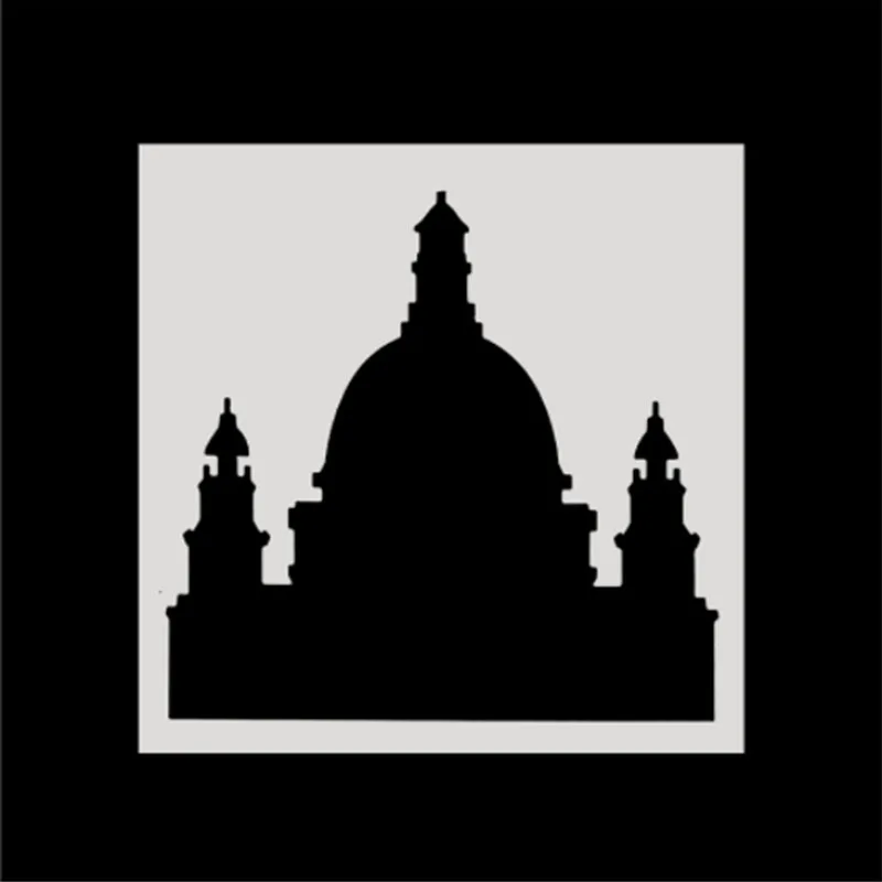 1 шт. мультипликационный многоразовый трафарет в форме сказочного замка Аэрограф