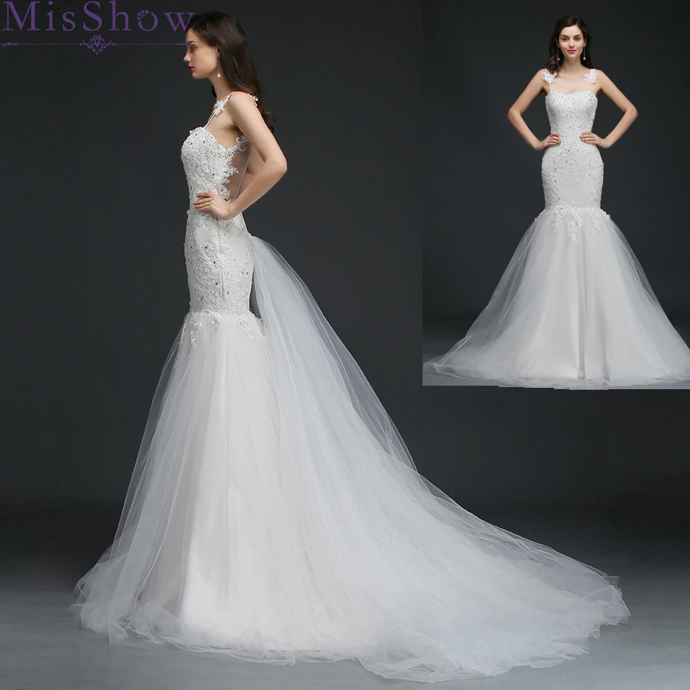 Новинка 2019 г. свадебное платье Русалочки Vestido de Novia кружево Иллюзия сзади