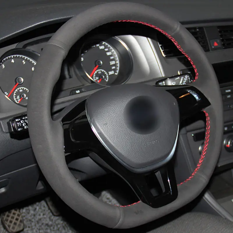 Топ Кожаный руль ручной стежок на обруче чехол для VolksWagen Golf 7 Mk7 Polo Jetta Passat B8