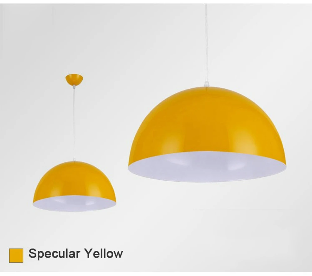 Простой и красивый полусферический металлический подвесной светильник по