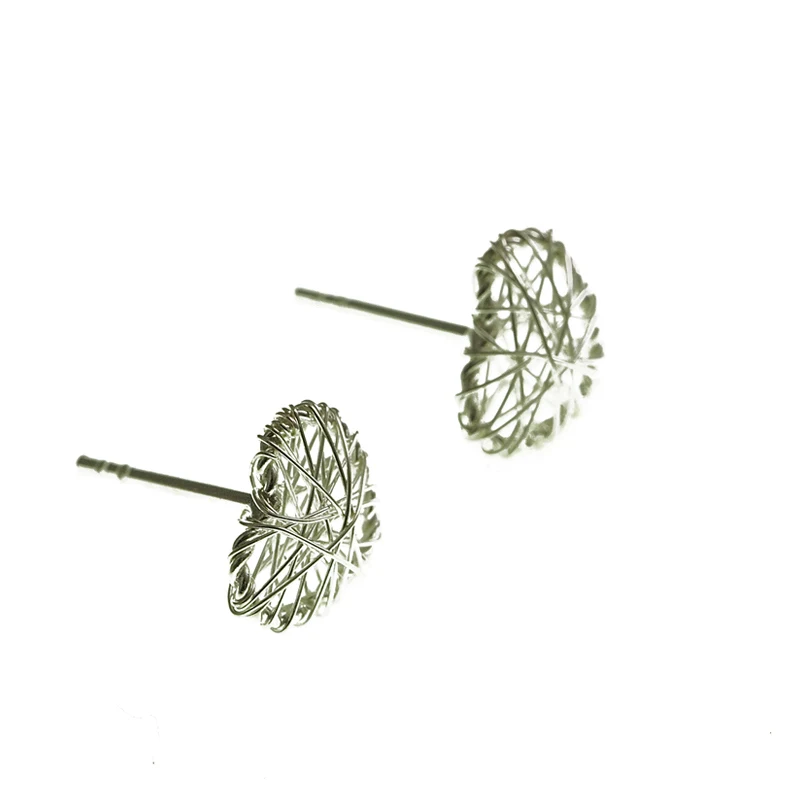 925 sterling sv original personality hand-wound heart-shaped earrings female Korean creative fashion simple design anti-alle | Украшения и