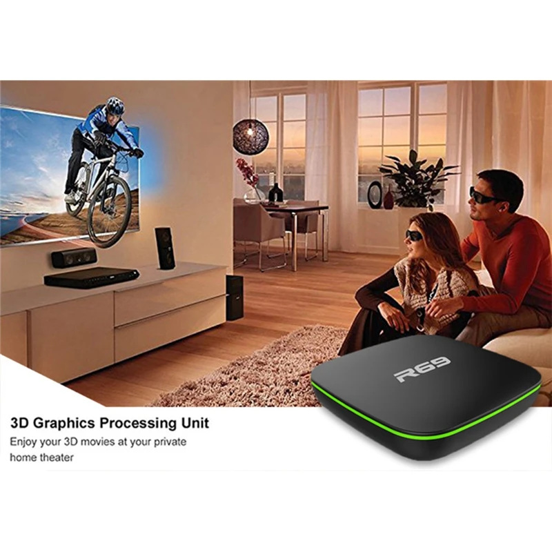R69 Smart Android 7 1 ТВ-приставка 2 4G Wifi H3 четырехъядерный телеприставка 1080P Hd 3D видео