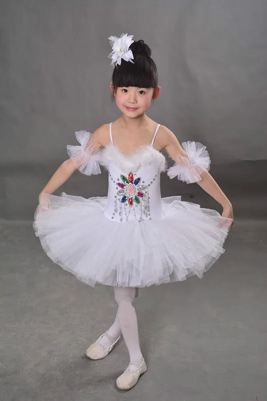 Балетные костюмы для девочек кружевная разноцветная балетная юбка с белыми