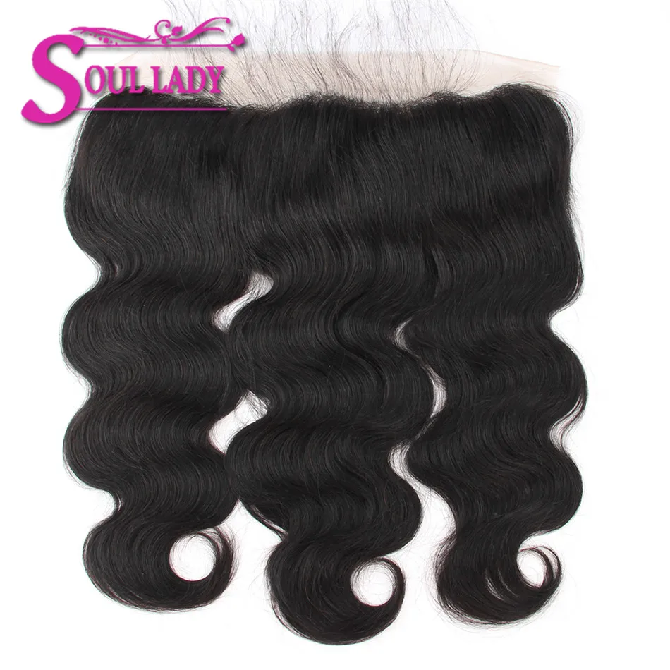 

Soul Lady Malaysian Remy Hair 13*4 Ear To Ear Lace Frontal Closure Body Wave Bleached Knots Baby Hair Free Part 100% Human Hair
