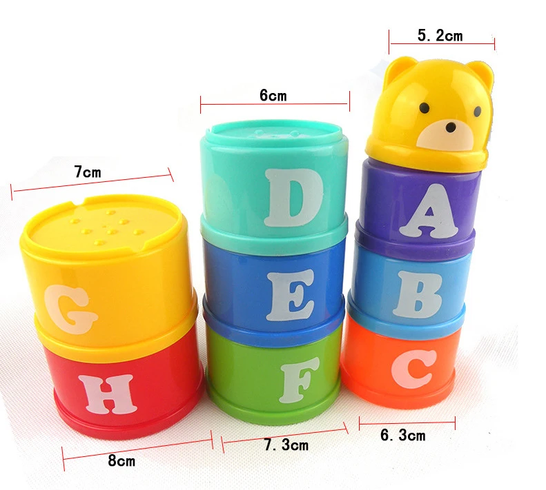 Baby Digital letter stacking puzzle Funny Game Plastic cup infant Early education Toy