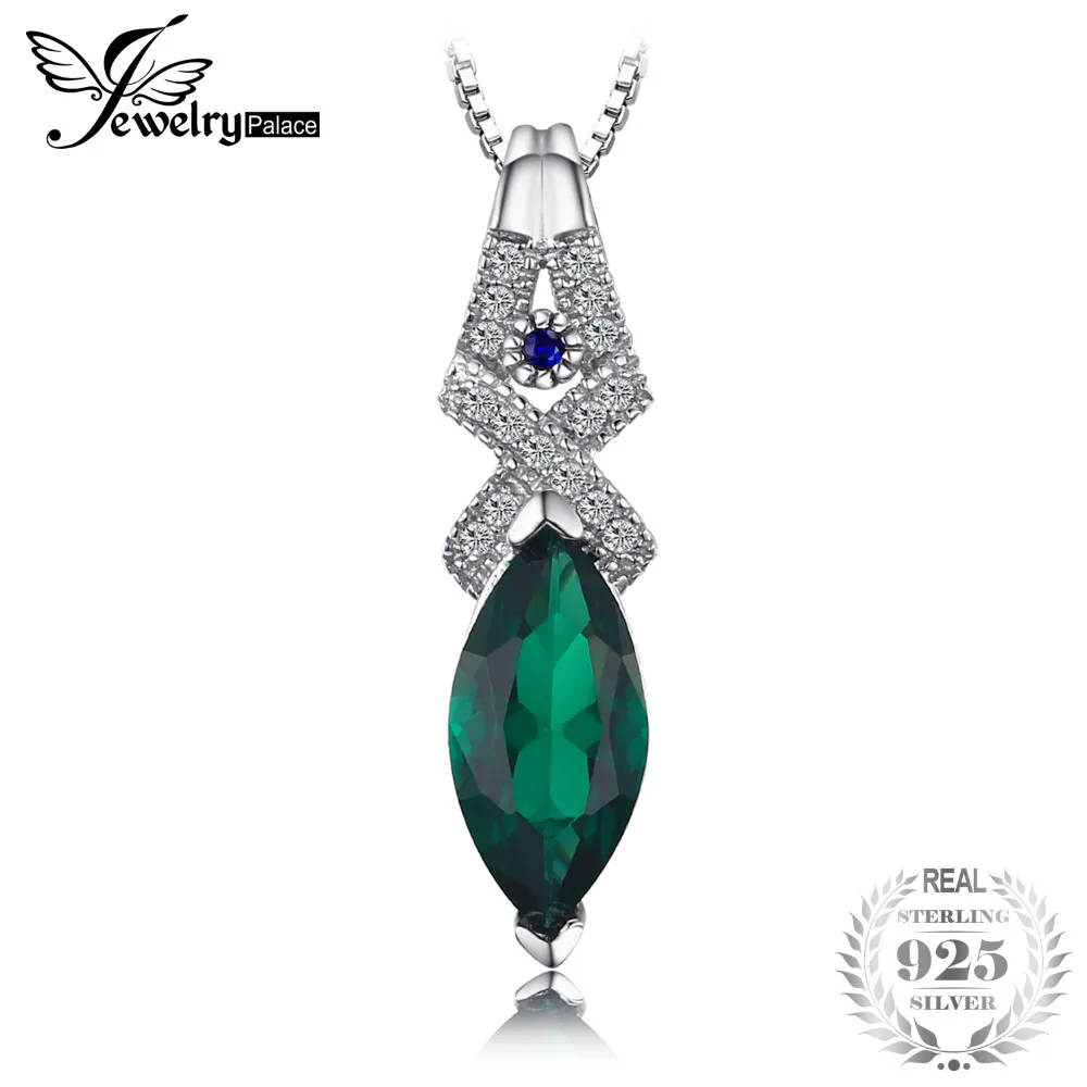 Jewelrypalace роскошные 5.45ct создана изумруд и синий шпинель ожерелья подвески 100%