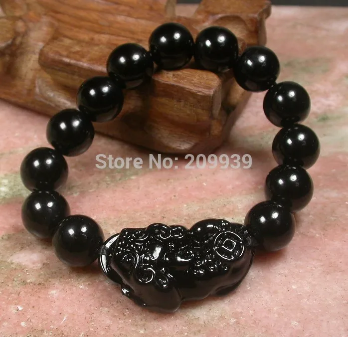 10pc CHINESE Black stone Bead Dragon Pi Xiu Coin Feng Shui Bracelet | Украшения и аксессуары