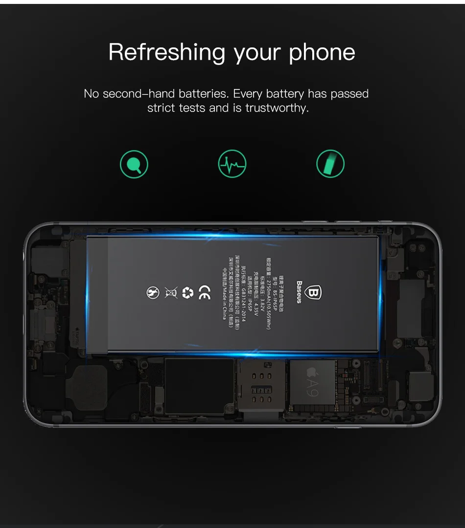 Аккумулятор для мобильного телефона Baseus для iPhone 5S, 5 s, 5c, аккумулятор, реальная емкость, 1560 мА/ч, 1440 мА/ч, сменная батарея для iPhone 5