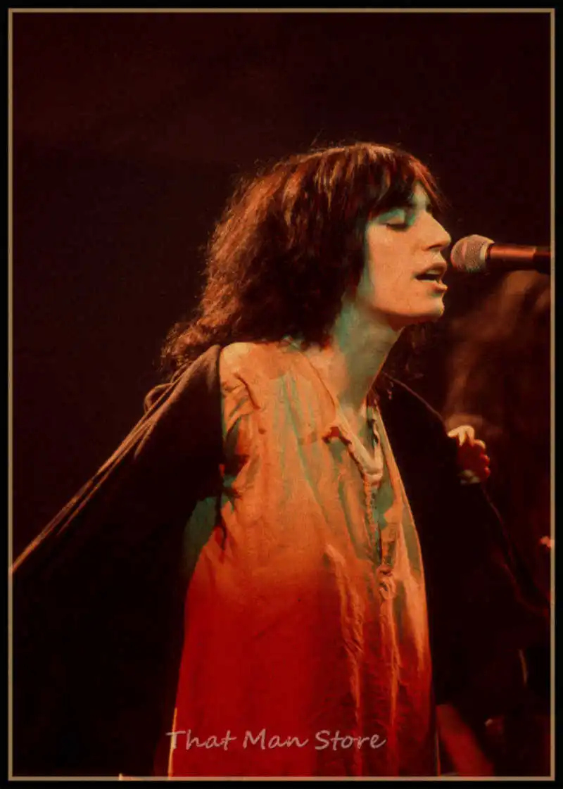 Rock poetess Patti Smith on the Woodstock/Классический Ностальгический/плакат для бара/Ретро