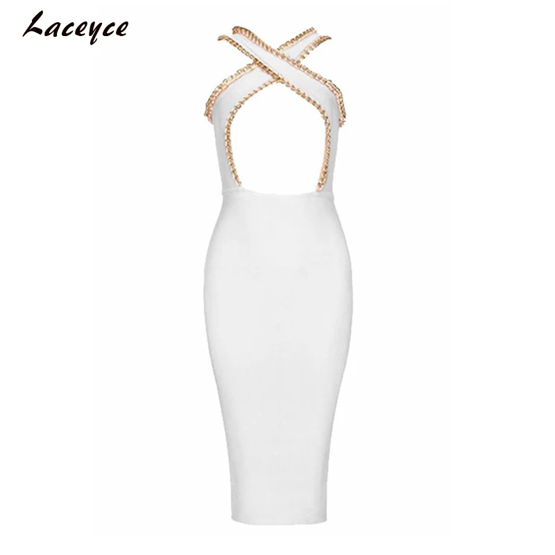 Laceyce 2018 Новый Для женщин летнее платье нательный крест Выдалбливают белый