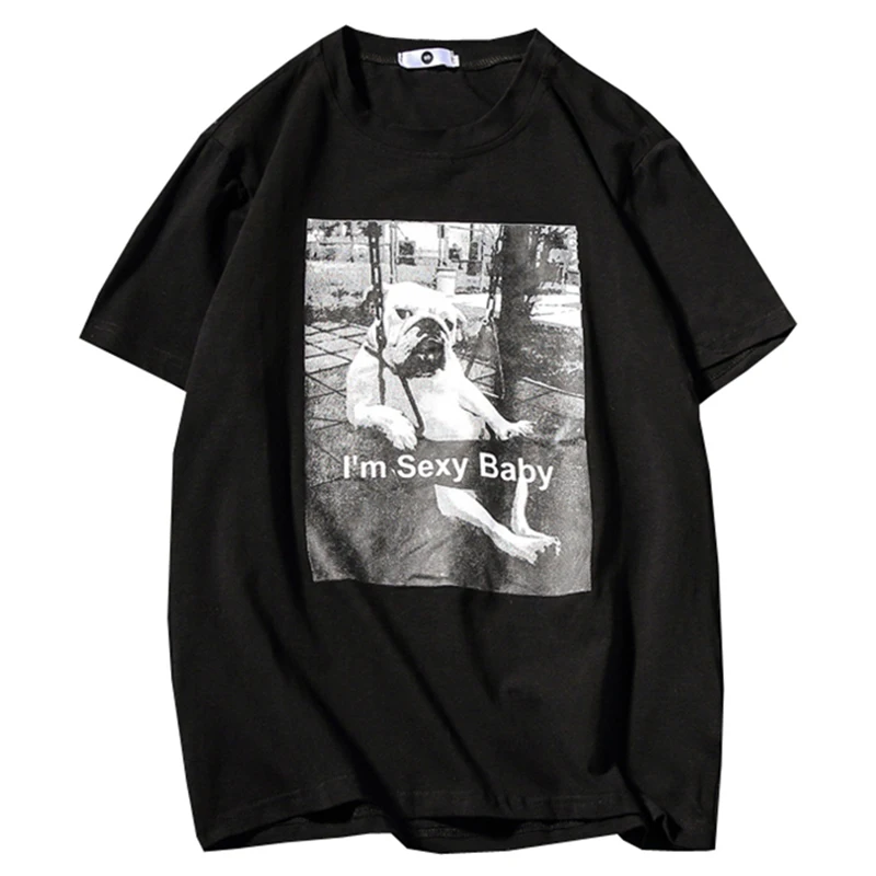 Men's short sleeve funny t shirts men animal dog sexy baby printed 5xl streetwear summer casual tshirts clothes Asian size TS89 | Мужская