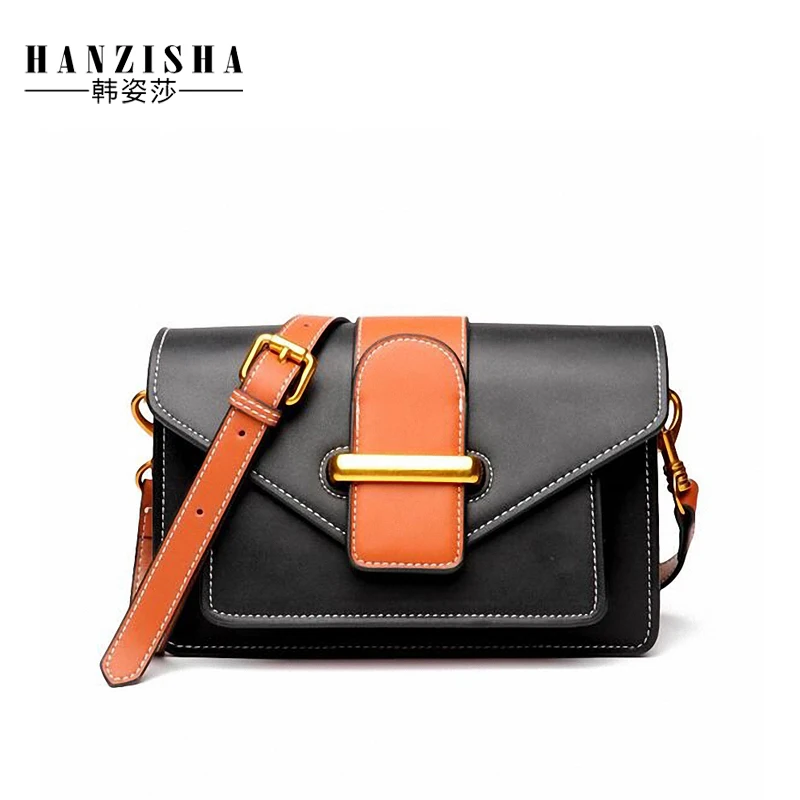 2018 Fashion Women Messenger Bag Cow Leather Panelled Pattern Famous Brand Flap Luxury Design Female Crossbody | Багаж и сумки