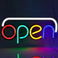 open business sign neon light ultra bright led shop store window displaying hanging chain restaurant door bar visual sign lamp