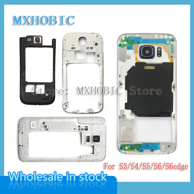 5 шт. средняя рамка для Samsung Galaxy S3 S4 S5 S6 edge i9500 i9505 G900f G920f G925f задняя панель корпуса
