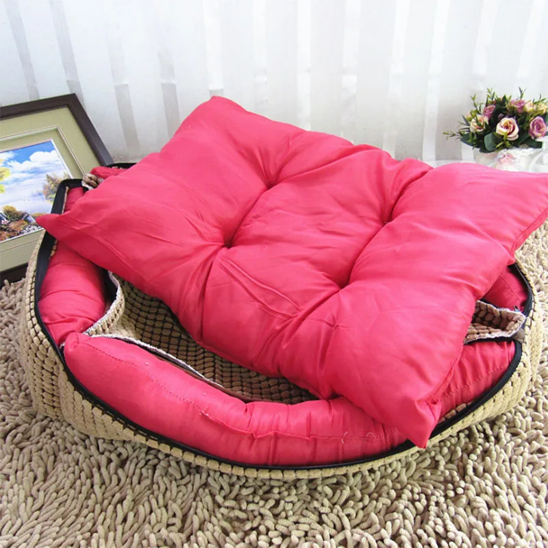 Big Size extra large Breathable PU leather dog bed House sofa Kennel washable Soft Fleece Corn velvet Pet Dog Cat Warm Bed | Дом и сад