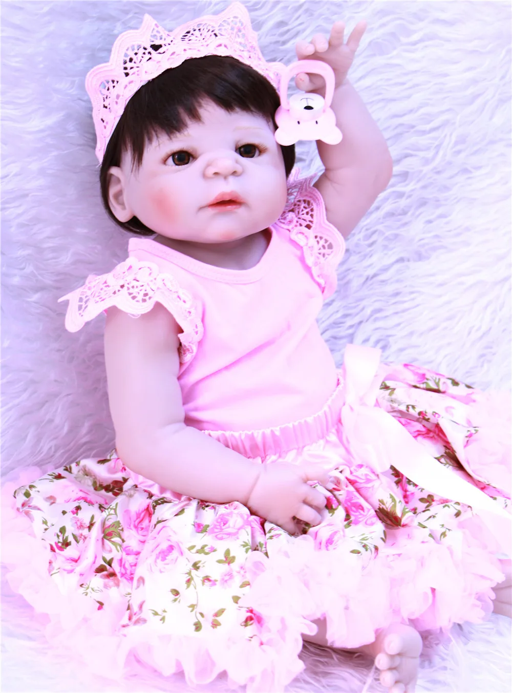 

NPK full silicone reborn baby girl dolls lifelike 22"55cm newborn babies dolls child bebe gift reborn bonecas brinquedos