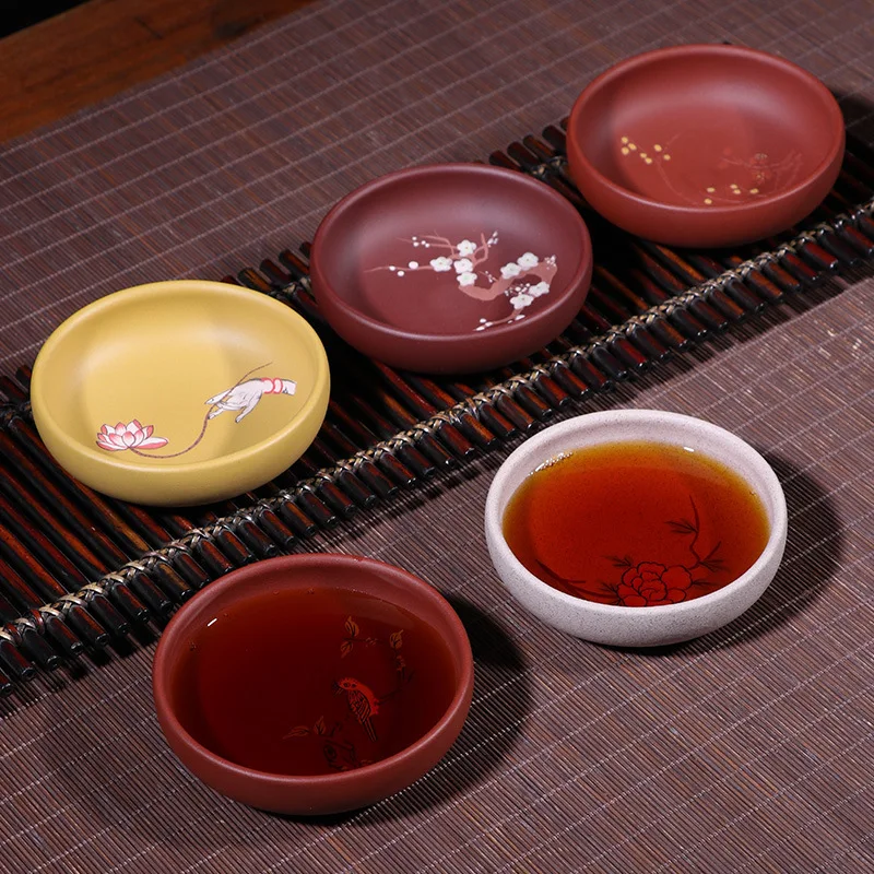 Чайные чаши с рисунком из фиолетовой глины чайные чашки оптом подлинные