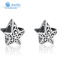 2pcslot s925 sterling silver star charms beads european bead for bracelets bangles gw fine jewelry t034h15