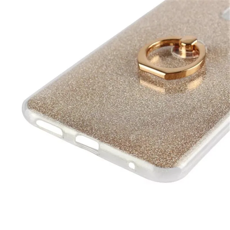 Блестящий Мягкий чехол для телефона из ТПУ с кольцом на палец Asus ZenFone 3 Laser ZC551KL