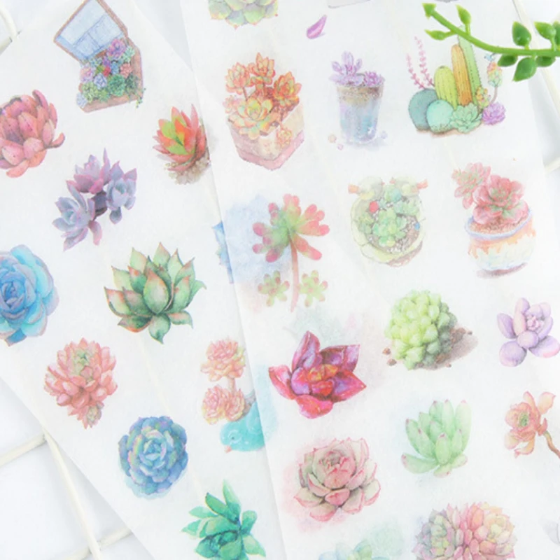 15packs/lot Succulent plants series paper sticker/Painting Scrapbooking Decoration label/DIY Diary Album Girls School Office | Дом и сад