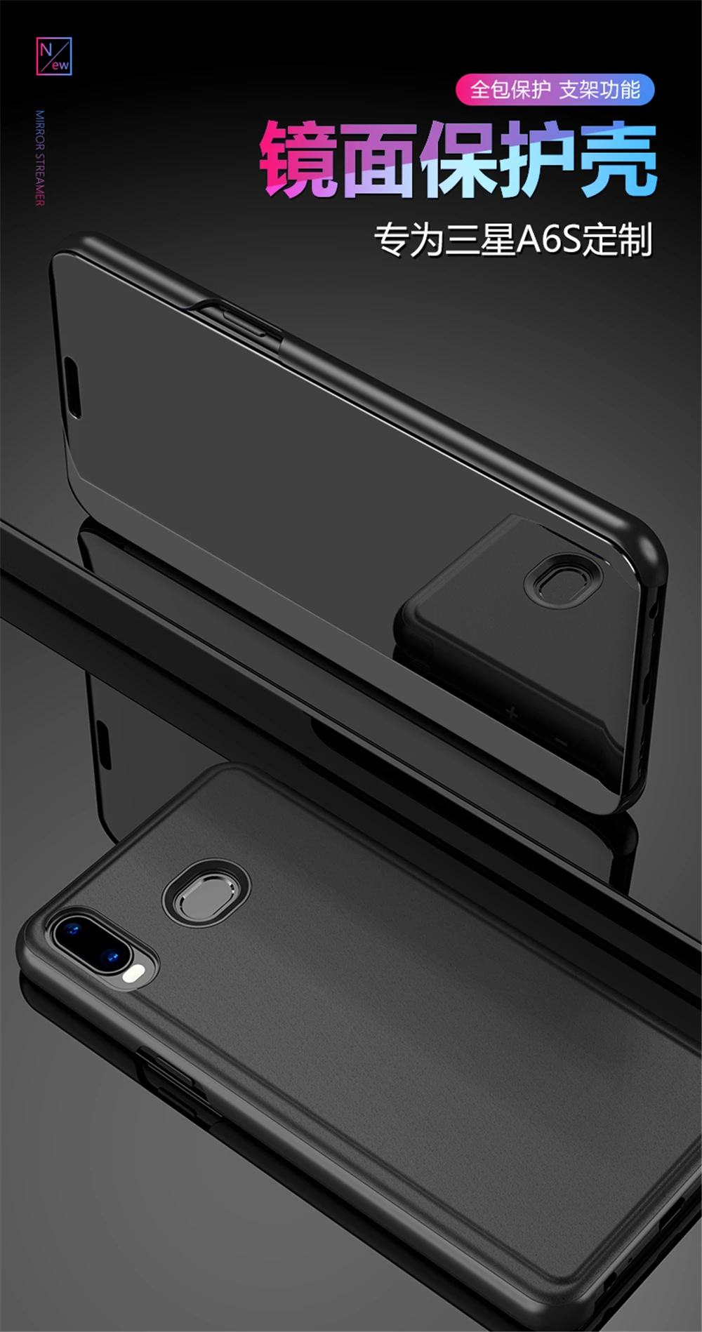 Зеркало Clear View смарт-чехол для samsung Galaxy J3 J5 J7 рro рrime On5 On7 откидная крышка для samsung J3 J4 J6 J7 J8