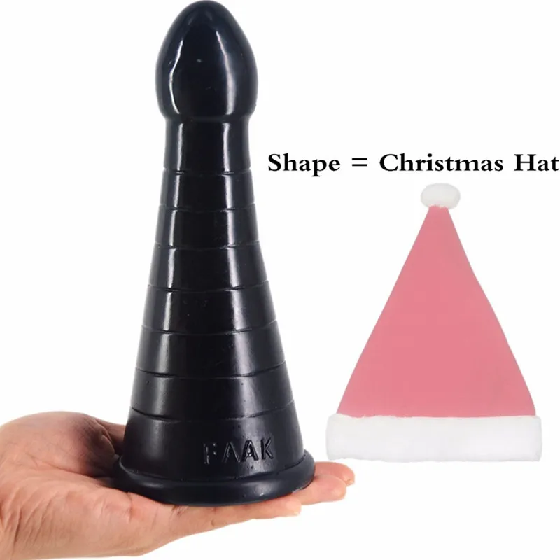 Большая Анальная пробка Рождественская шапка дизайн чучела Анус массаж большой