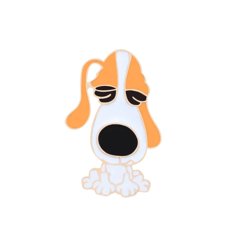 Yellow Dog Дропшиппинг собака Броши Булавки щенок Хаски мопса Dubin эмалированные для одежды значок на лацкан для сумки, Бейджи для мужчин женщин ювелирные изделия детские подарки - Окраска металла: Yellow Dog