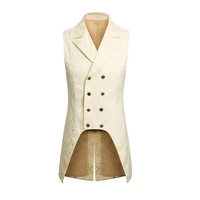 mens victorian steampunk double breasted vest waistcoat gothic court style top brocade aristocrat elegant vest jacket