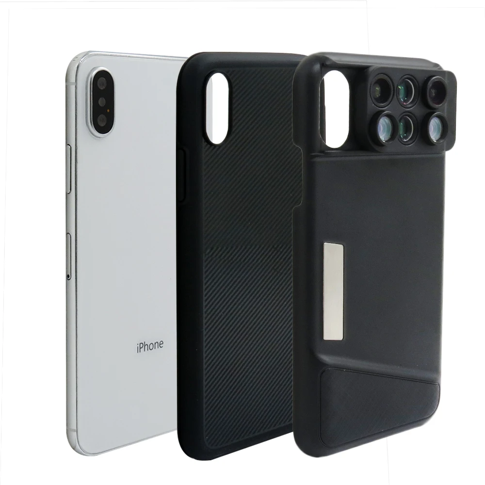 Двойной объектив камеры для iPhone X XS Max чехол рыбий глаз Широкоугольный макро объектив для iPhone XS Max чехол для объектива телескопа 6 в 1
